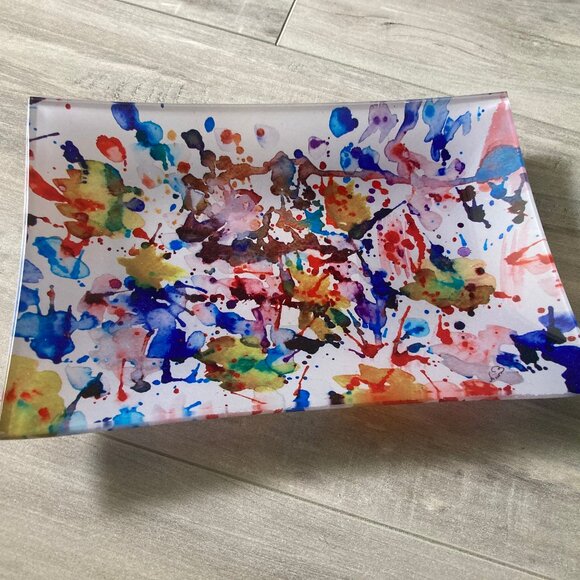 NWT Artisan Glass, Rectangular Plate Tray LAST ONE, OOAK - HOME - Picture 2 of 7